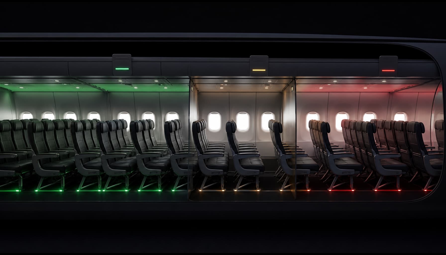 Airfare inventory and demand signals moving across a dark airline pricing board
