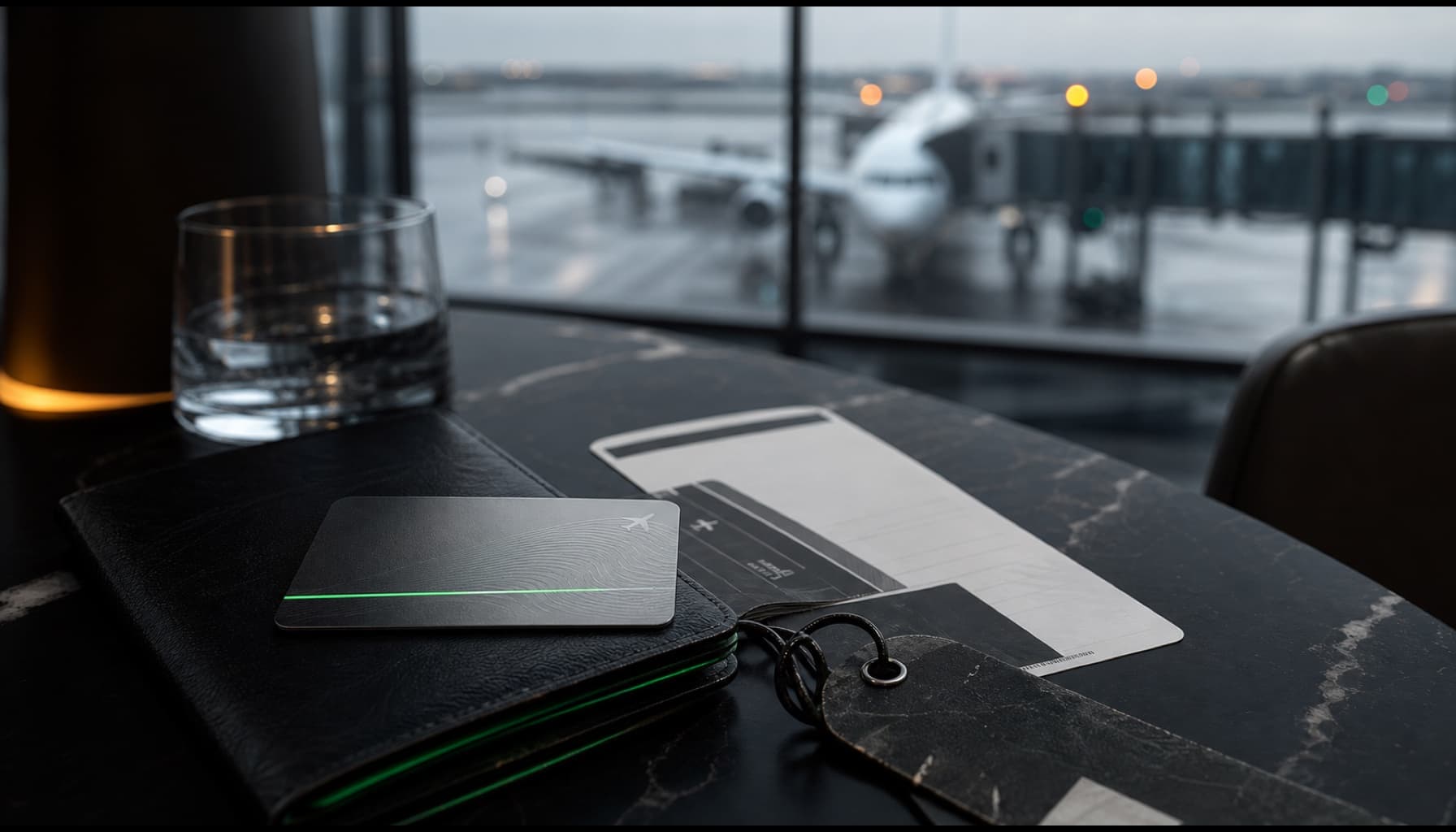 Frequent-flyer status tiers and award routes on a premium travel rewards display