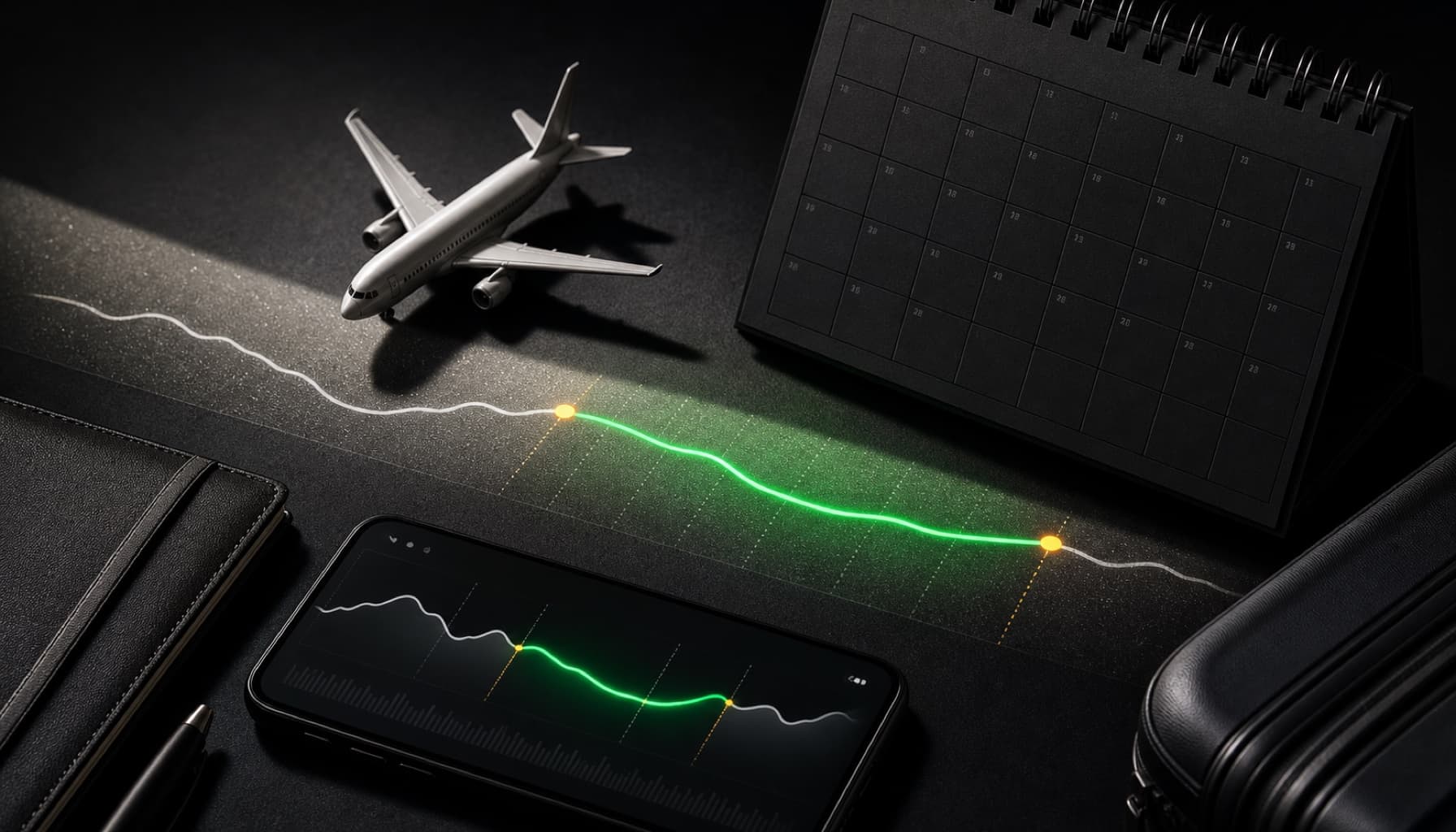 Flight price curve highlighting the strongest booking window before departure