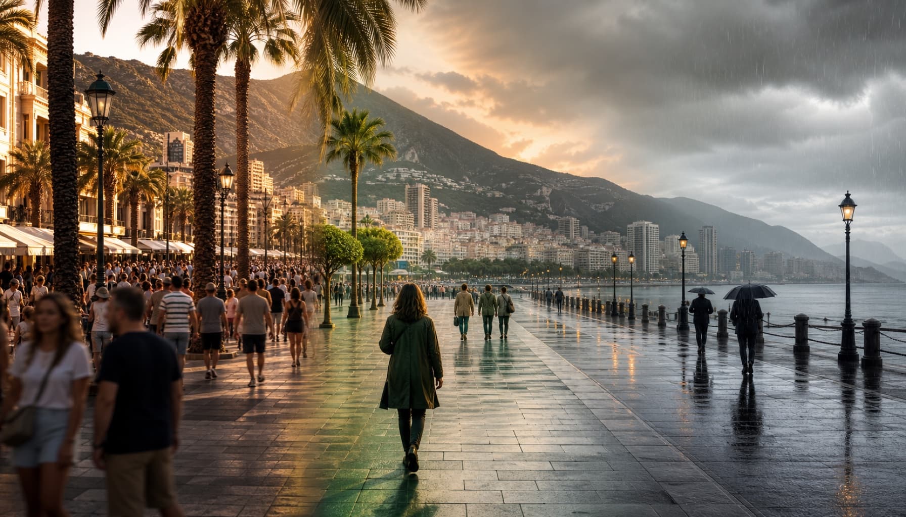 Seasonal travel calendar comparing weather, crowd, and price conditions